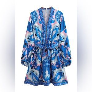 'GOODNIGHT MACAROON | Flora' Maya V-Neck Long Sleeve Dress | Size S